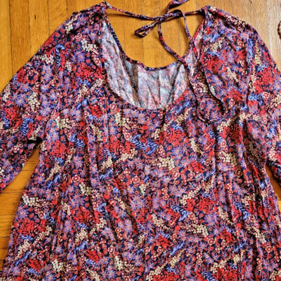 Modcloth Somedays Lovin floral boho tunic/babydoll shift dress size L - Picture 7 of 7